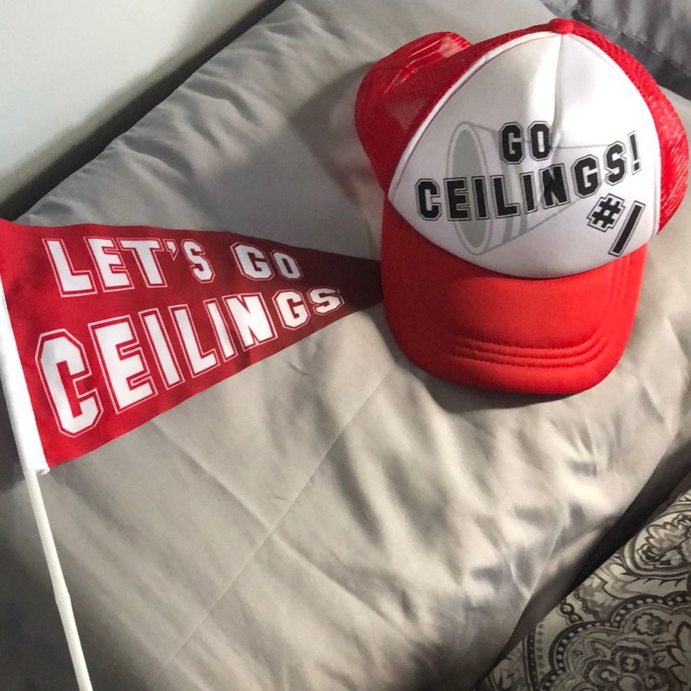 Unisex Ceiling Fan costume. Hat/ flag accessory.